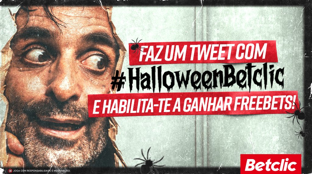 BetclicPortugal's tweet image. 🍬 Freebet ou travessura? 🎃 

- Dá RT
- Comenta ou faz um tweet com #HalloweenBetclic
- Vê se ganhaste um dos prémios de 10€ em Freebets que temos para ti!

Válido até às 23h59 de Domingo. 
Freebets pagas na terça-feira.