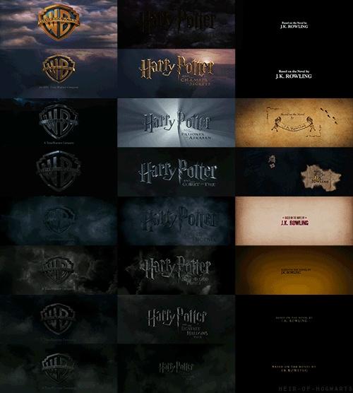 PotterWorldUK's tweet photo. The beginning and ending credits for all eight Harry Potter films. https://t.co/92WCzp0qT4