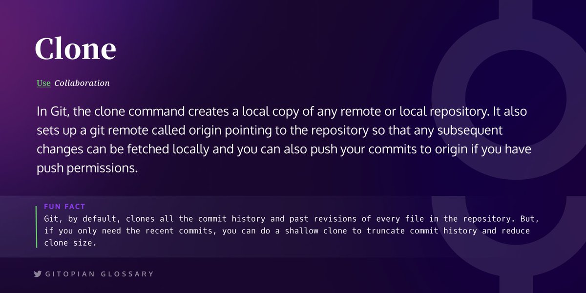 gitopiaDAO's tweet image. Gitopian Glossary #7

Clone🪞

Read more: docs.gitopia.com/glossary

#WordOfTheDay #gitopia #GitopianGlossary