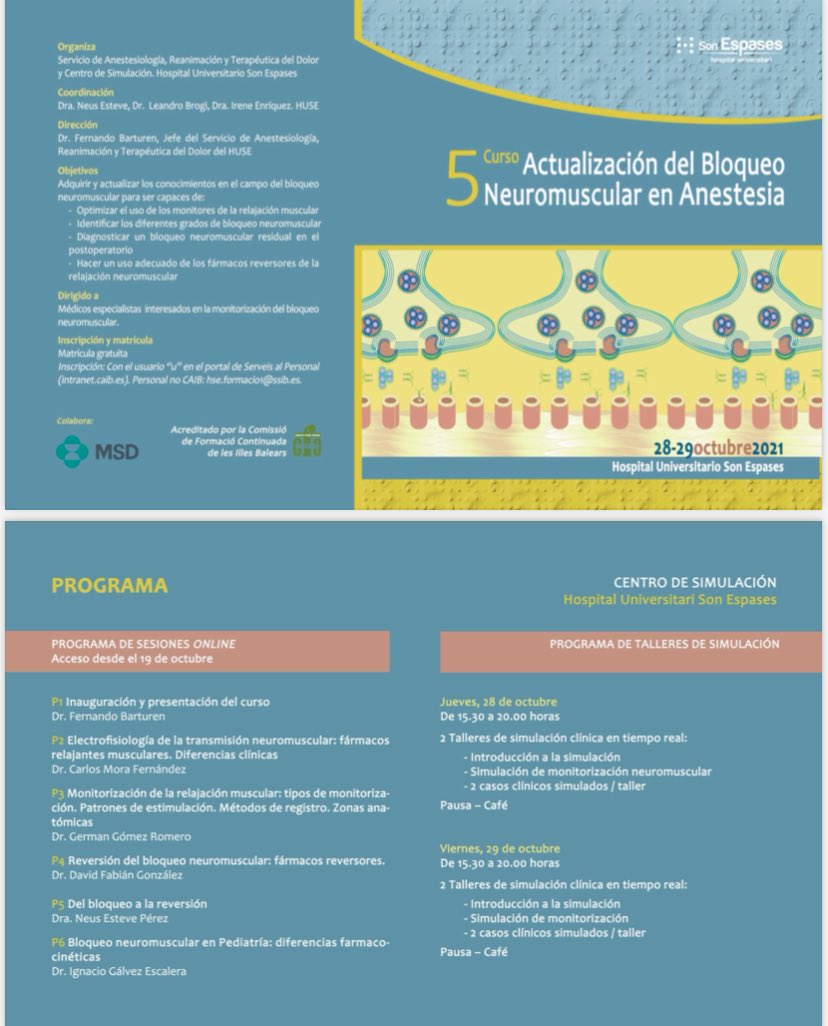AnreaudoHUSE's tweet photo. Todo un éxito del V Curso del Bloqueo Neuromuscular en Anestesia @AnreaudoHUSE @SimseSonEspases #anestesiabalear #anestesiaibiza #bloqueoneuromuscular #anestesia #simulacion #simse #huse @SonEspases https://t.co/plr8Dz63wO