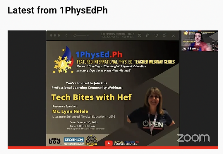 1PhysEdPh's tweet photo. It's Tech Bites with Hef kind of weekend for @1PhysEdPh team and #teachers!
Thank you @LynnHefele for this informative session!
#physed #technology #pe #technologyinPE https://t.co/k1L1Hki9hy