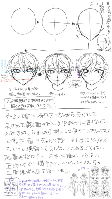 丸や線描く練習もしました…、画像下にあるように対称定規で描いて歪みの癖とかを知ったり…修正したりして…頑張って練習したり…しました…。 