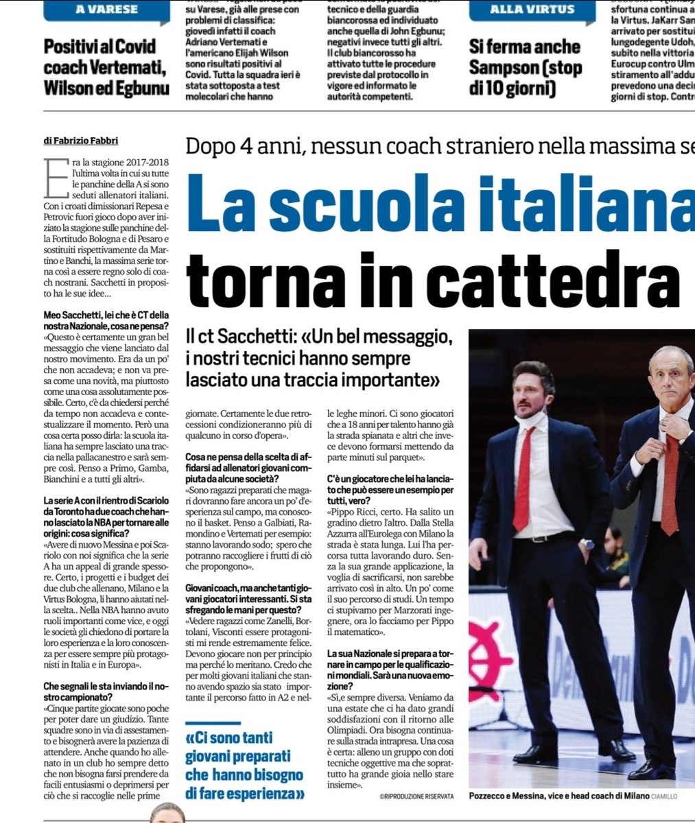 FabFabbri64's tweet photo. Nella #serieA tutte le panchine occupate da #coach italiani
Di questo, di #nazionale e di #pippo il #matematico parla #meosacchetti

@CorSport 
@Italbasket 
@LegaBasketA 
#pallacanestro 🏀🏀🏀
@basket 🏀🏀🏀 https://t.co/zd4vDAF1V3