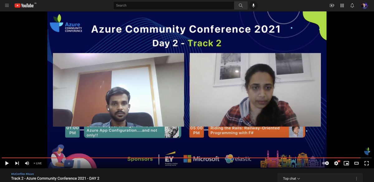 TechXConf's tweet photo. @NivedhaL20 talking about - "Event Sourcing with Azure Cosmos Db change feed and Azure Functions"
Watch live in Track 2 - https://t.co/jDV48et7ul
#azconfdev #VirtualConference #OpenSource #cloudnative #azure #microsoft #LearningisRewarding #ey #Elastic https://t.co/3DMwqG5uxT