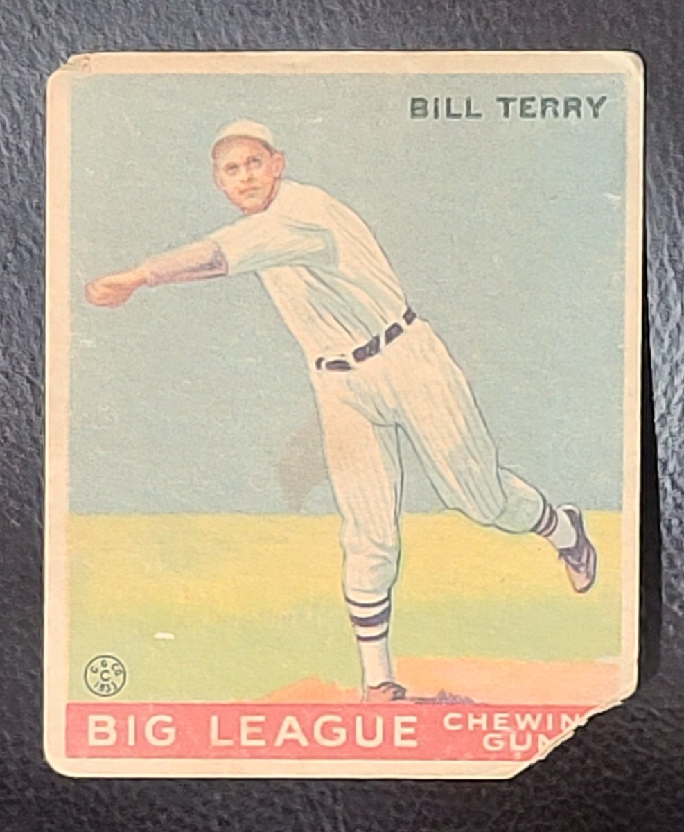 DennisCGarcia's tweet photo. @SABRbbcards And here's my vintage #BaseballCard of #BillTerry. Although damaged, it's still a beauty! https://t.co/dKjgPpVbIy