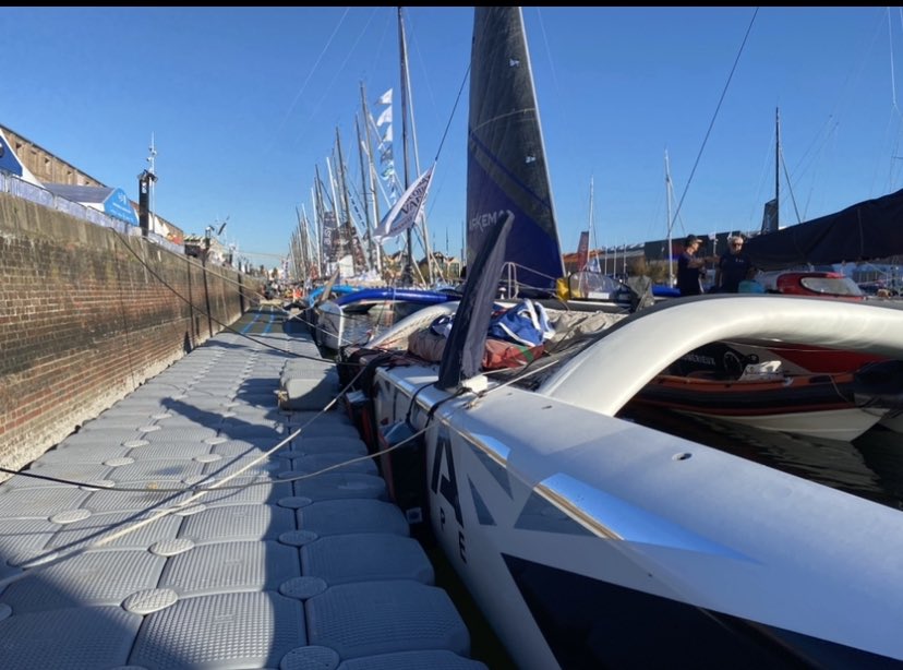 cubisystem's tweet image. Transat Jacques Vabre 2021 Le Havre Fort de France. that's it! all the racing boats have arrived at Quai Paul Vatine. Cubisystem has been installing pontoons since 2001, the tenth edition. Better than words photos!