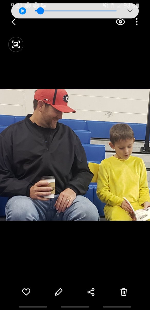 Our Boston Bear Luke reading to his dad! What a wonderful way to start a Saturday morning! <a href="/Bostonkidscount/">Boston Elementary</a>