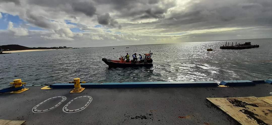 Our new sea rescue manager put us through our paces last night. We had a medical scenario, some throw-line exercises, some chart plotter work and practiced our close manoeuvres at the pierhead. #AscensionIsland #SeaRescue #training
