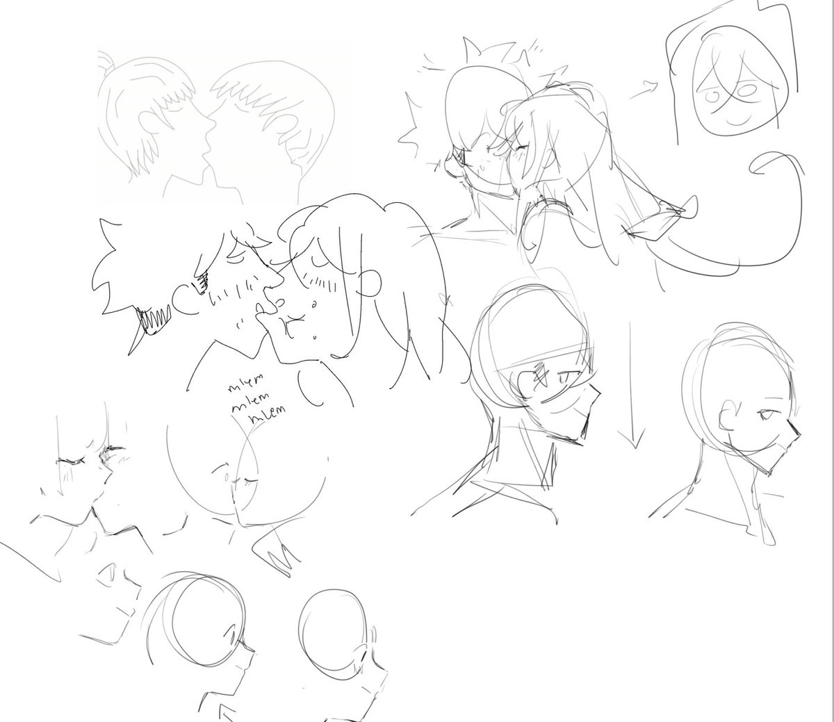 how do you draw people kissing 