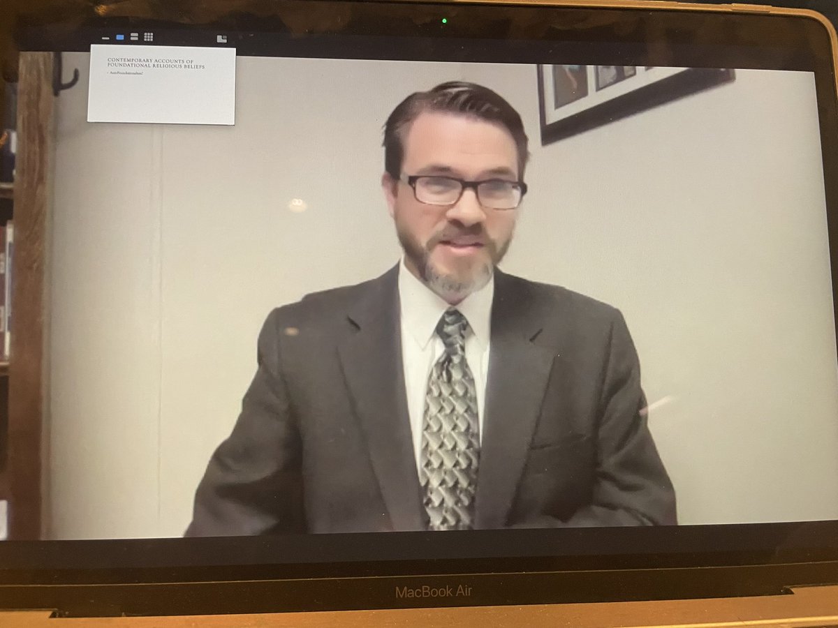 TylerDMcNabb's tweet photo. John and I going at it (Christ-like of course) at the Beyond Foundationalism conference! https://t.co/7TmAKiqGn4