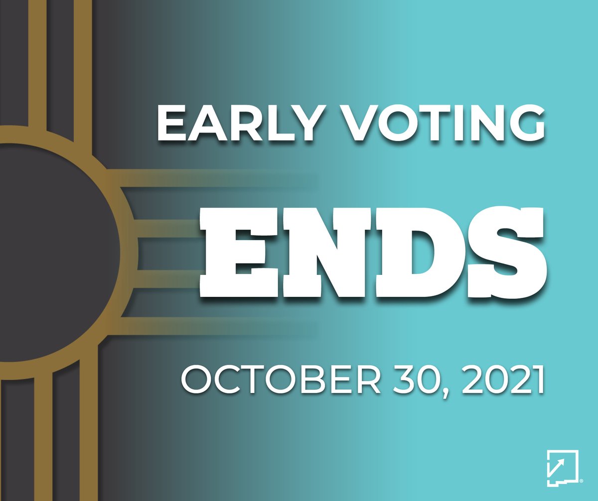 Today is the last day to vote early! Find locations to vote at and their hours of operation at: ow.ly/QnSo50GgfqA

#NMVotes #NMPol #Vote #VoteEarly