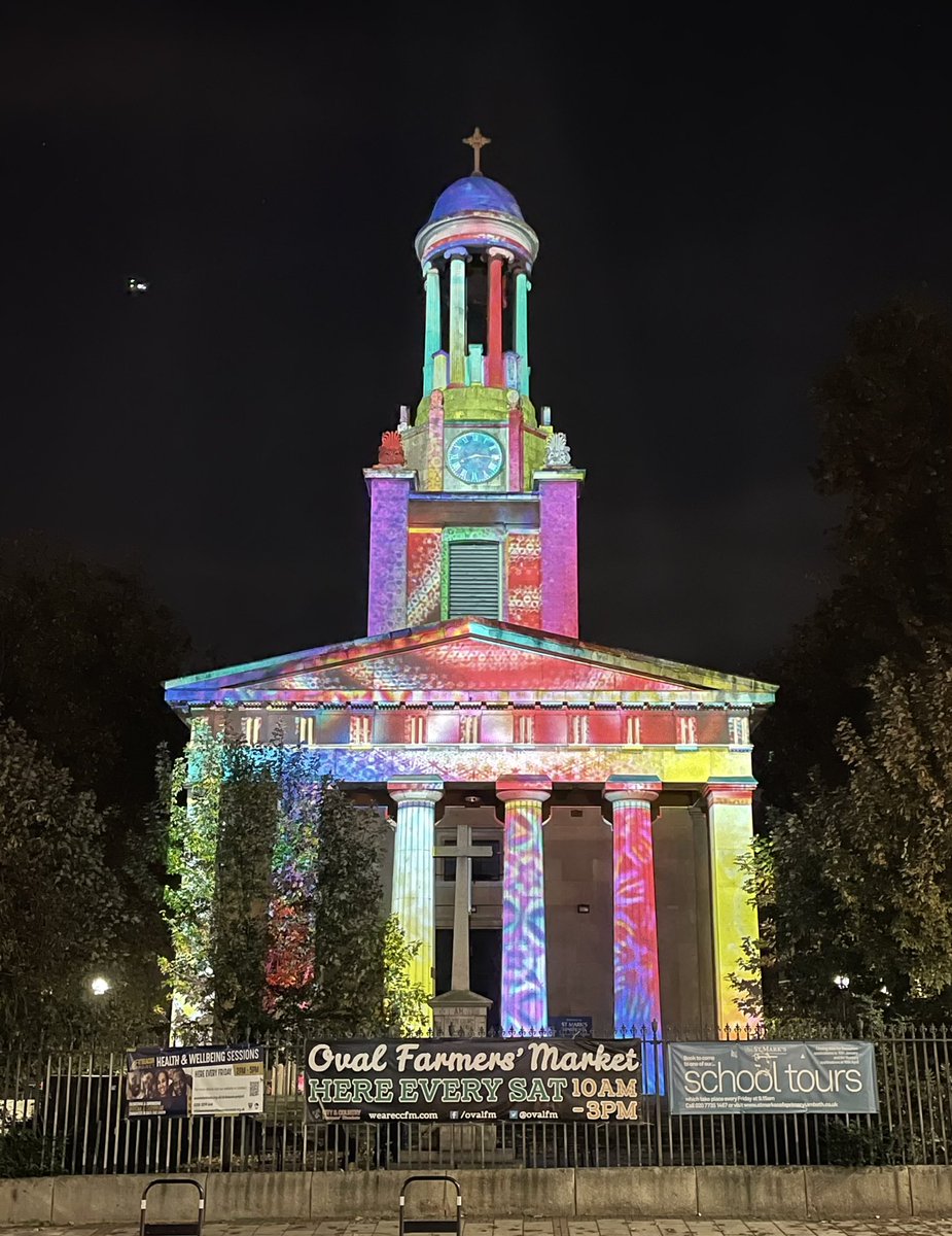 dermotfinch's tweet photo. Line of Light is on this weekend, following new Northern Line extension from Battersea Power Station to Kennington
Here are a few around the Oval last night… #LineOfLight https://t.co/6A7GOB7uOB