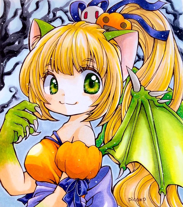 #halloween2021
今年のハロウィンイラスト🎃💕 