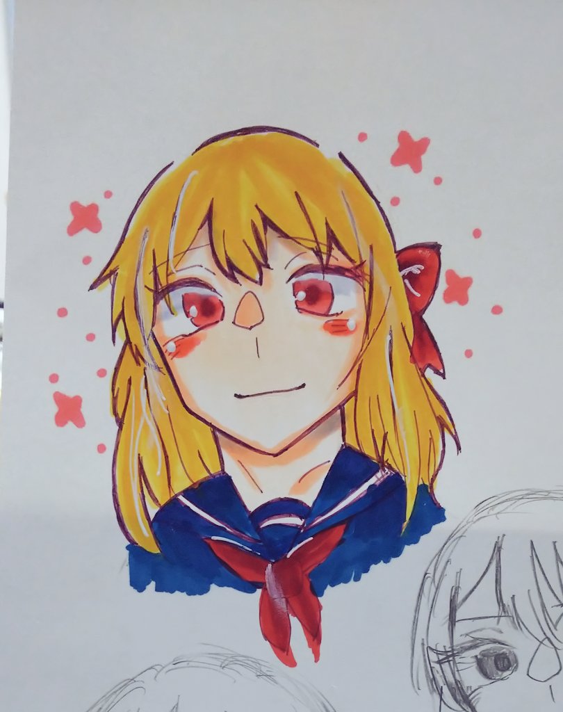 samon_choko's tweet photo. 画��悪い…女の子描いた！ https://t.co/f7AcscvWuc