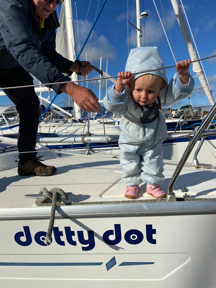 HurstPointYacht's tweet photo. Our latest are member is shown the ropes by Captain Clive on Dotty Dot, our Bavaria 38 https://t.co/S7Lf9Ga47V