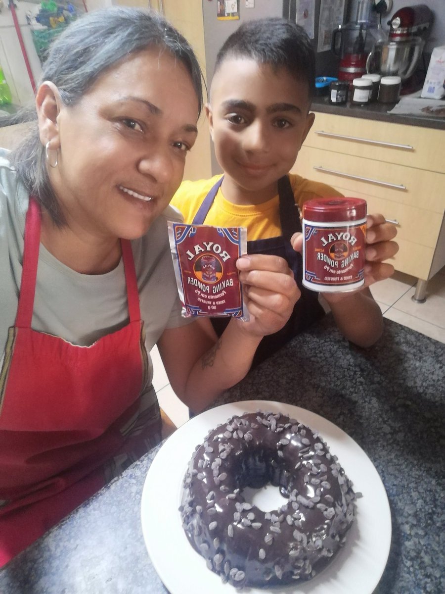 SaZuriena's tweet photo. @TasteMasterSA @LeCreusetSA My grandson and I baked one of our favourites today, Chocolate Bundt Cake using Royal Baking Powder covered in a chocolate ganache and chocolate chip sprinkles. We had so much fun baking together @TasteMasterSA #TheTasteMasterSA https://t.co/tds0s7Cn8h