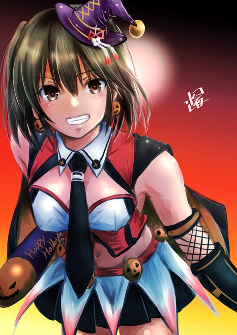 #艦これ版深夜の真剣お絵描き60分一本勝負
#艦これ版真剣お絵描き60分一本勝負_20211030

#川内「お菓子くれなきゃ夜戦するゾ!」 