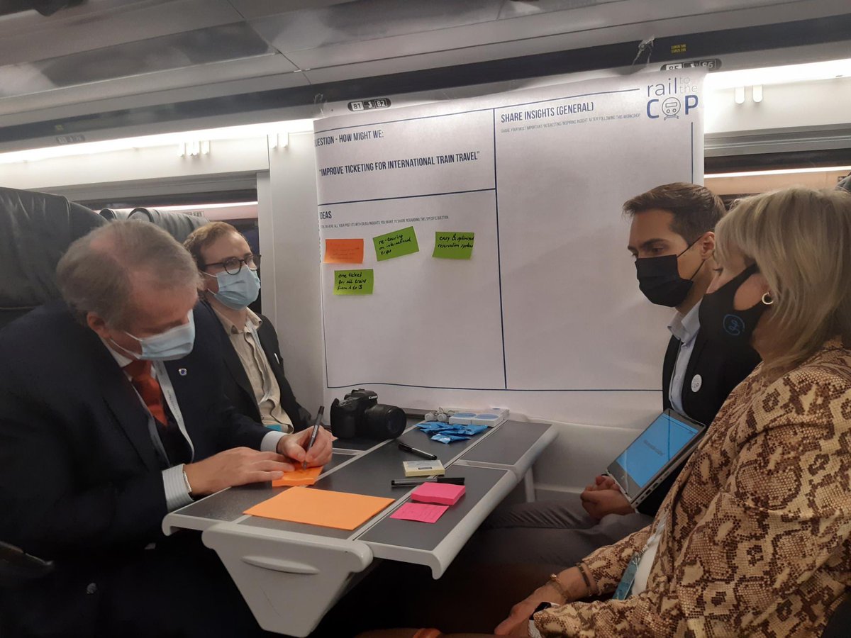 Our <a href="/railtothecop/">Rail to the COP</a> #Climatetrain reached #London, and is now speeding north towards Glasgow, with lots of on-board debates👍 Rail is part of the solution, and should be recognised at #COP26 !