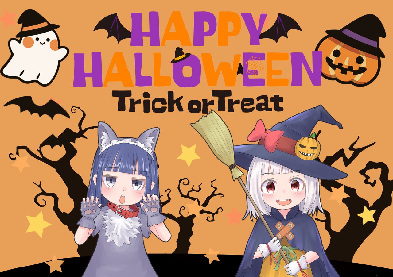 تويتر やさいさん れたすさらだ على تويتر ハッピーハロウィン をことぬしさんの小説 異世界転生ツイン園児ぇる のキャラ 咲ちゃんとぬしちゃんをお借りして ハロウィンイラストを描きました 背景はフリー素材を使わせて頂いています W お絵描き