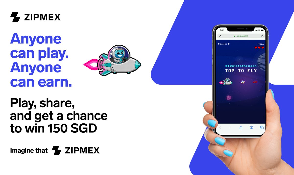 zipmex's tweet photo. Last chance to get 150 SGD in ZipPlay Season 2! Only from 29 October 2021 to 5 November 2021.
Share your high score and tag your friends on the post here👉https://t.co/uKRbLLwaK9
#Zipmex #ZipPlay https://t.co/cwDQdRlxTB