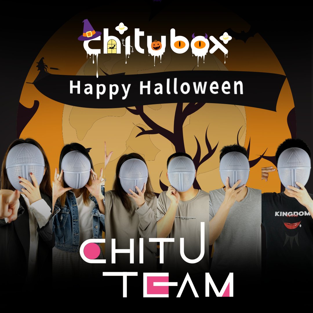 chitubox's tweet photo. We are here for #treatortrick Happy Halloween ! 🎃🎃🎃👻👻👻
#halloween2021 #halloween #mask #chitubox #chituboxpro #chituspeed #3dprinting #3dprinted #3dprinter #3dprint #resinprinting #resinart #miniatures #fantasy #3d #stl #scifi https://t.co/xBnEF8abjK