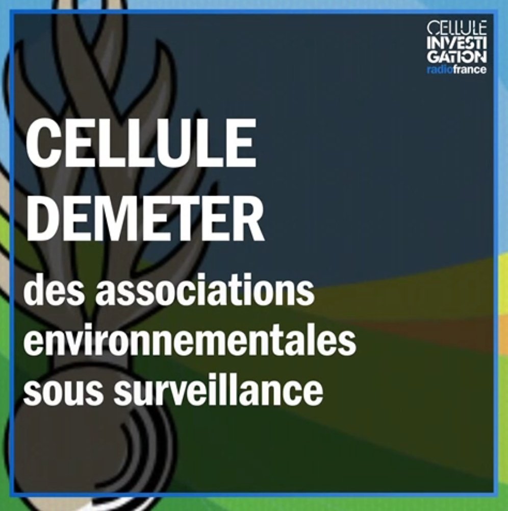La cellule de renseignement Demeter créée par Castaner à la demande de la FNSEA renforce la loi du silence. En Bretagne, des gendarmes ont contraint notre consoeur Bettina Kaps à effacer un enregistrement. 

Nous demandons la dissolution de Demeter. 👊

franceinter.fr/emissions/l-en…