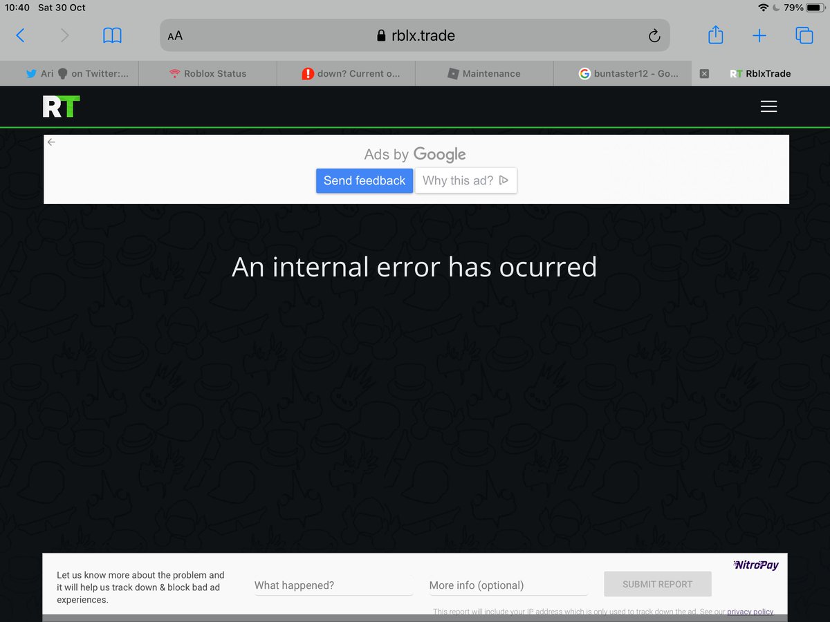 itzari_YT's tweet image. wtf when i try to get my friends profile on rblx trade (Twinsis7474) It Comes Up With This “Internal Error Has Occured” Like Wtf? Is This Something To Do With Roblox?