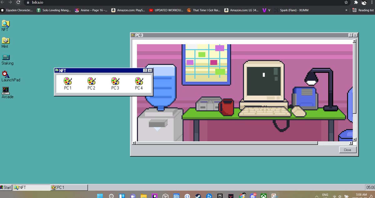 ProjectZSociety's tweet photo. This image triggers too many emotions. My first pc, the water dispenser, the retro console, floppy disks, desk lamps. It's nostalgia galore. tons of utility but im here purely for the art. Give them some love https://t.co/oavgzpfplY and follow them on twitter 
@BDCArcade https://t.co/EJAWlsA4lf