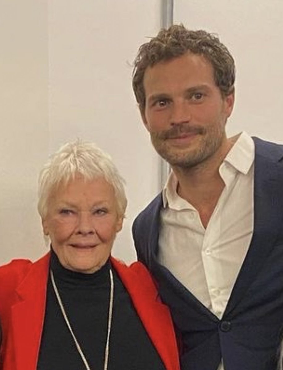 Last of my pics from our recent binge of #JamieDornan action - sweet friendship with #DameJudiDench 💕
