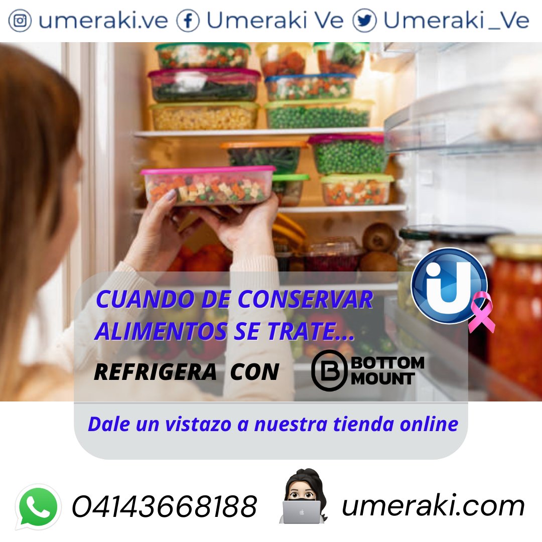 Conservar los alimentos a las temperaturas ideales ahora es más sencillo, con #umeraki tu #tiendaindustrialonline #bottommount #refrigeradores #congeladores #hogar #hogarvenezuela #caracas #tiendaindustrial