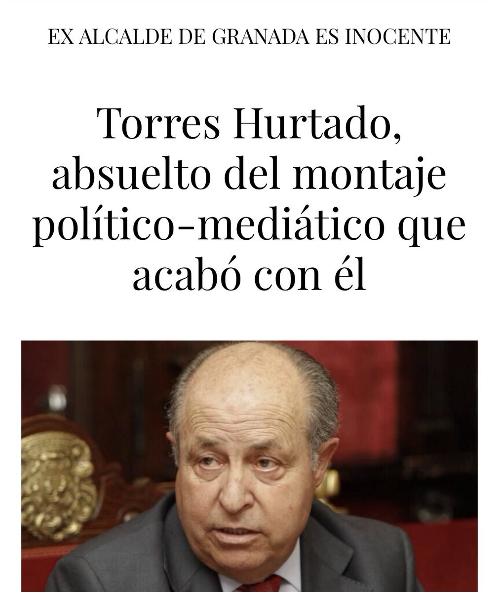 Rafa_Hernando's tweet photo. Las acusaciones del PSOE y Ciudadanos q  acabaron con el ex alcalde de Granada han resultado ser falsas

Torres es inocente y el juez tacha el informe de la UDEF de “pasquin folletinesco”

PSOE y Cs de Granada culpables y miserables

Hay q penalizar las acusaciones falsas https://t.co/GotcQm4Gsr