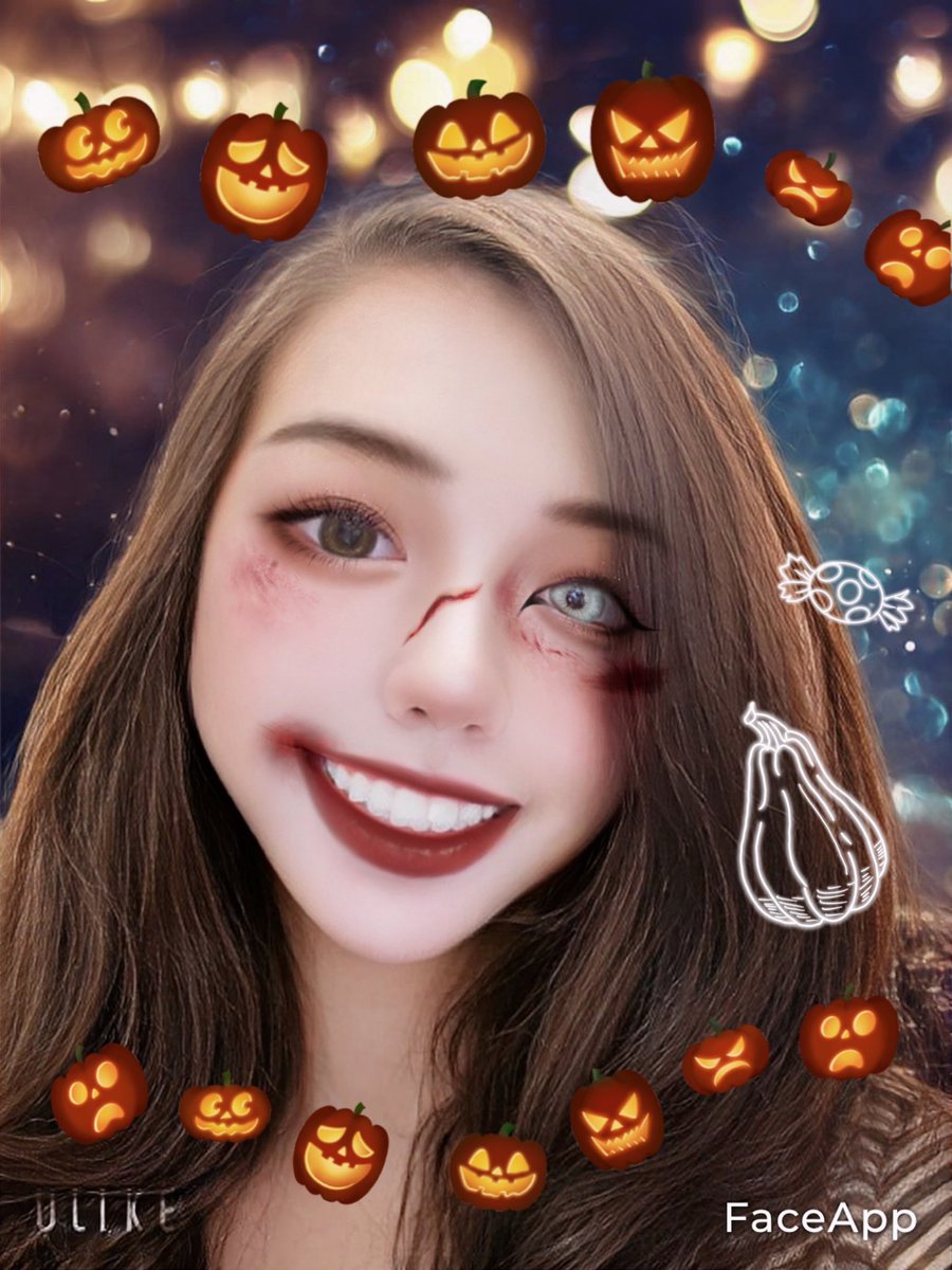 79tRz's tweet photo. 落ち着いたからチャチャッとつくったわよ！
ハッピーハロウィン👻💀😈🤡👹🧙‍♀️🧛‍♀️🧟‍♀️🎃

#加工女裝 #カコジョ  #加工女子
#カコジョさんと繋がりたい #faceapp   
#DailyKakojoRanking https://t.co/l9ZrQBDspa