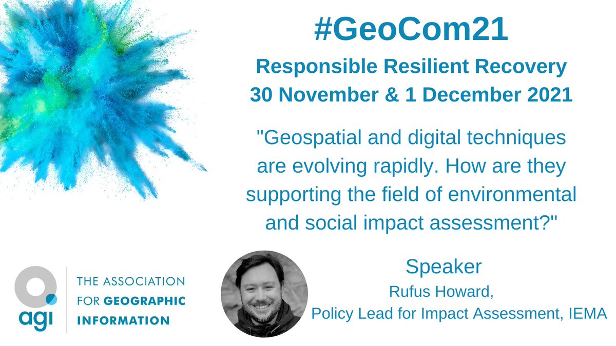 Geospatial and digital techniques are evolving rapidly. <a href="/Rufus_Howard/">Dr Rufus Howard</a> <a href="/iemanet/">İbrahim Emanet</a> will be speaking at #GeoCom21 on how they support the field of environmental &amp; social impact assessment. 

Don't miss out, register here: bit.ly/3aTOeC4