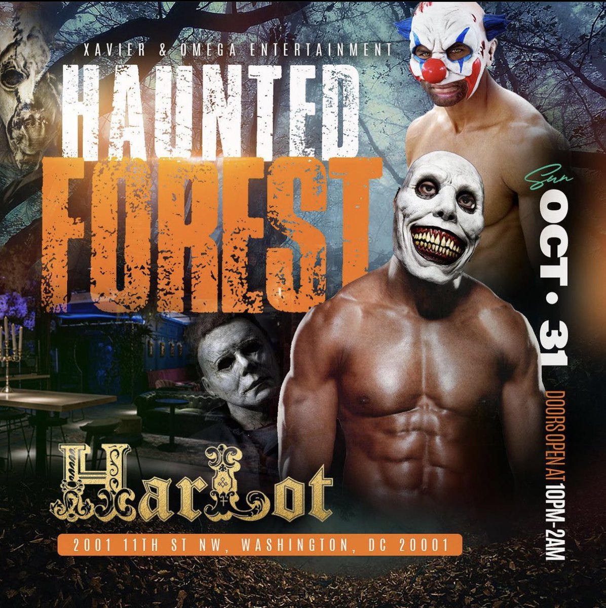 DH__Events's tweet photo. #Gay &amp; #Black Halloween in DC! 

Saturday with @iloveDITD 
💀 KARMA [10pm-3am] 🎫 @  https://t.co/uREVXK6rLr 

Sunday with #XavierEntertainment 
🎃 HARLOT [10pm-2am] 🎟 @ https://t.co/qatqcDBRk1 https://t.co/X2v91S38yS
