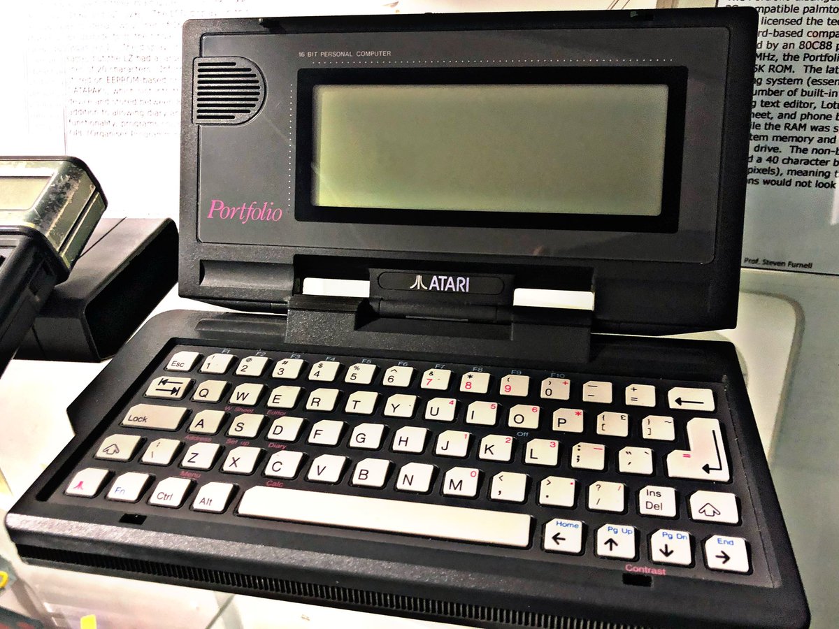 SWRetroComp's tweet photo. The #Atari #Portfolio. Love or loathe? #RetroComputing #ComputerHistory #VintageComputing #HandheldComputing https://t.co/tWm3b5QhmI