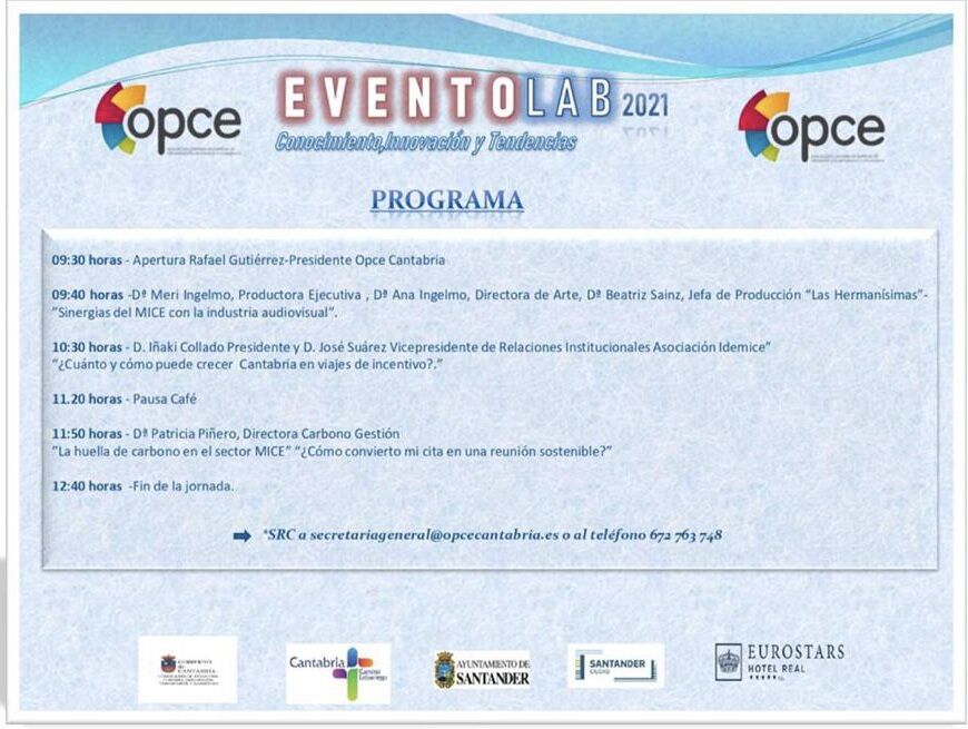 OpceCantabria's tweet photo. 🗣️Vuelve #Eventolab, nuestro #taller de #innovación para la organización de #eventos donde un año más profesionales del sector nos acercarán a las nuevas tendencias que demanda la industria #MICE, se celebrará en el #HotelRealSantander el jueves 4 de noviembre #Cantabria https://t.co/2yaNFfMiR4
