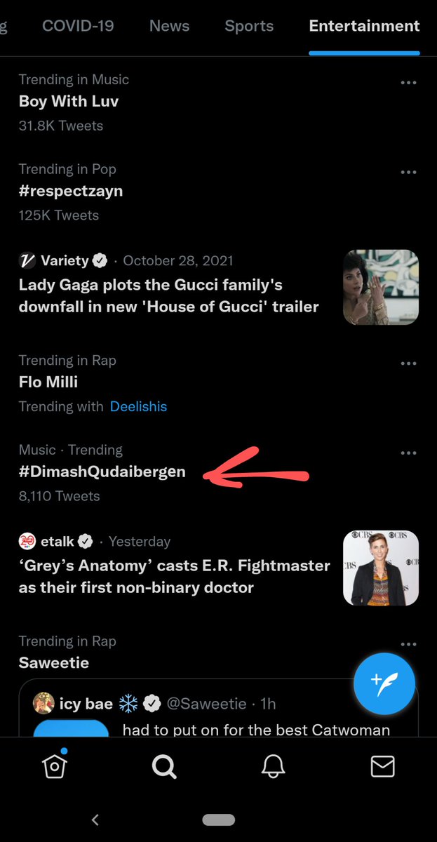 nikitaLila's tweet photo. Wow Dears. We are doing so well. Thank you❤❤❤

DIMASH
^is in the 24h charts 
^is in the 7 days charts
^was mentioned in billboard news
^tweets about DIMASH entered into music topics
^The hashtag Dimash Qudaibergen is trending

#FlyAway #DimashQudaibergen @dimash_official https://t.co/8eqIEUPLF4