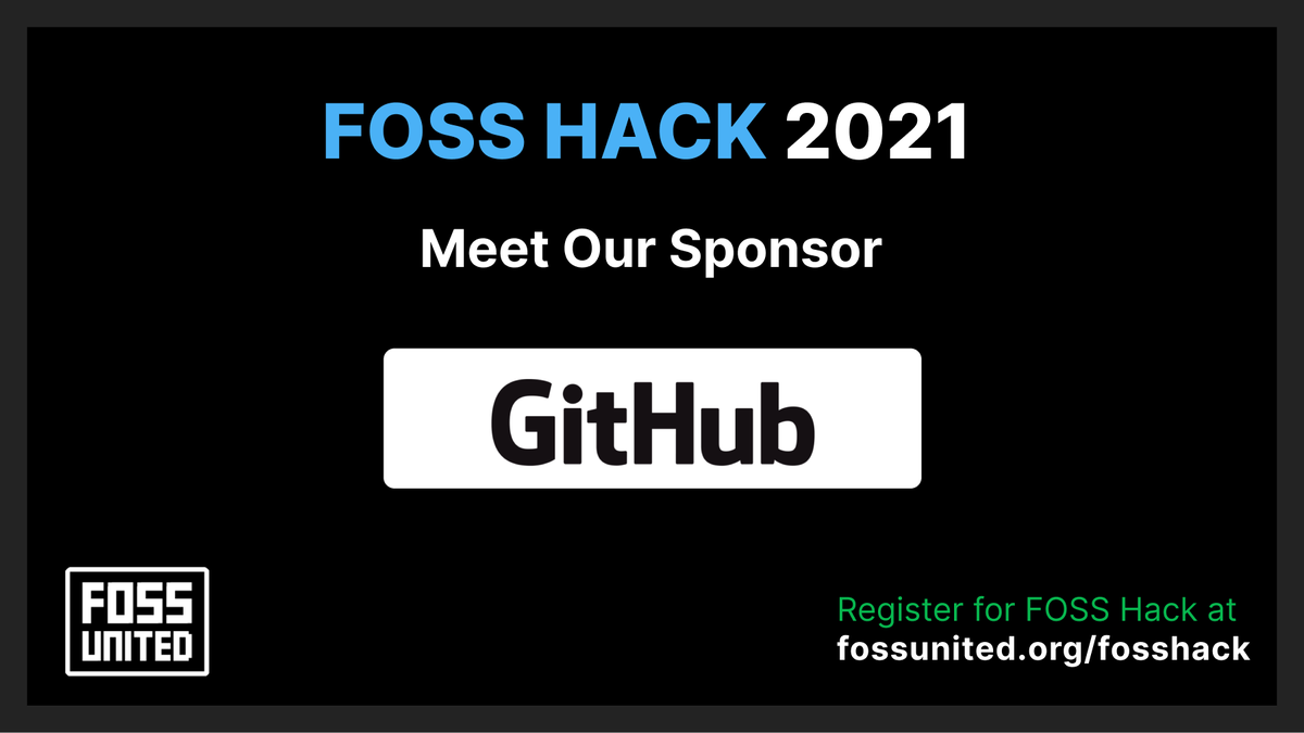 FOSSHack's tweet photo. We are glad to announce @GitHubIndia as our sponsor for FOSS Hack 2021.
Millions of developers and companies build, ship, and maintain their software on GitHub. More at https://t.co/5T1rL5GhHG.
Register for #FOSSHack2021 at https://t.co/lZvgtzwbNV https://t.co/sBZVPp3oey