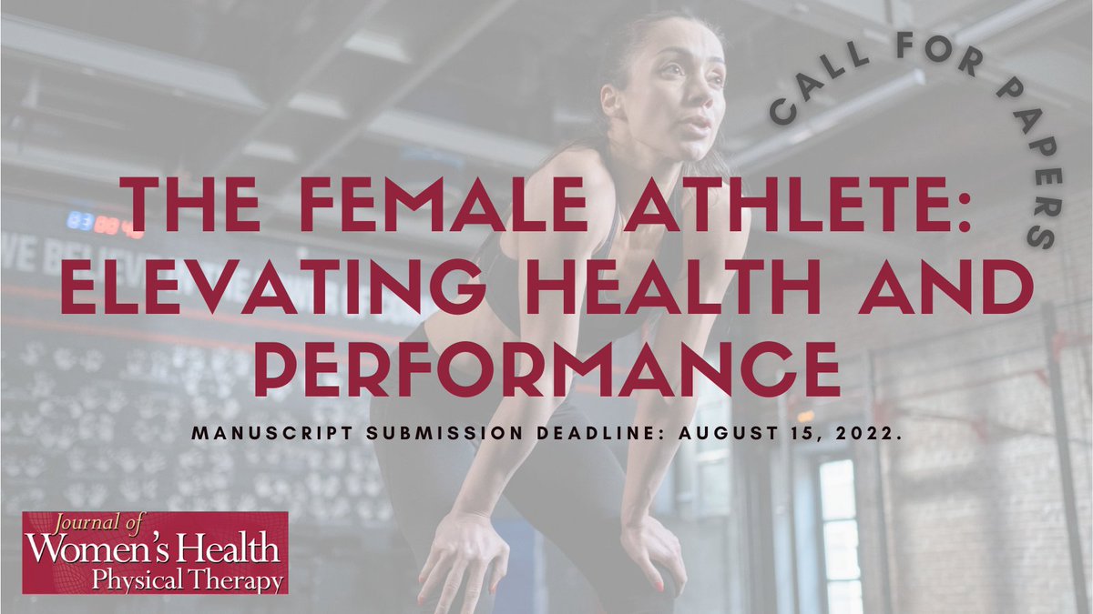 JWPHPTofficial's tweet photo. We are planning a special issue related to #femaleathlete with guest editor Shefali Christopher, PT, DPT, PhD, LAT, ATC (Board certified in sports physical therapy) @ironmomPT. 

Submission details: https://t.co/VkwdJeErkj https://t.co/msivf5yUnV