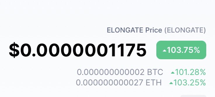 ElongateHype's tweet photo. 103% price increase in 24h 📈🚀 
IYKYK 💙

#ELONGATE #cryptocurrencies #topgainers #TeamSeas https://t.co/ytFFjqqLoc