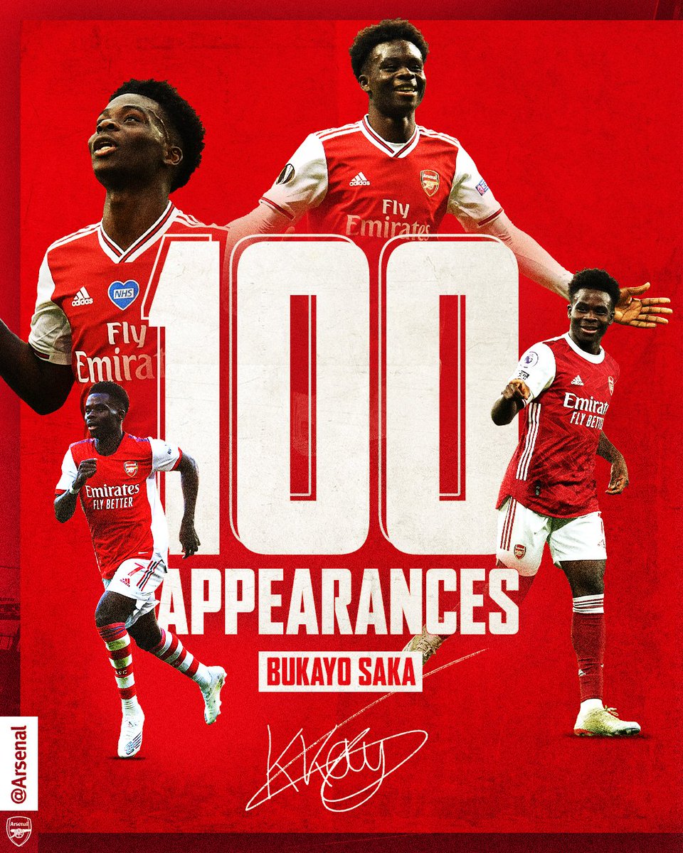 Arsenal's tweet photo. Congratulations to @BukayoSaka87 💯

One of our own 😍

#LEIARS https://t.co/dfMAwhu0A1
