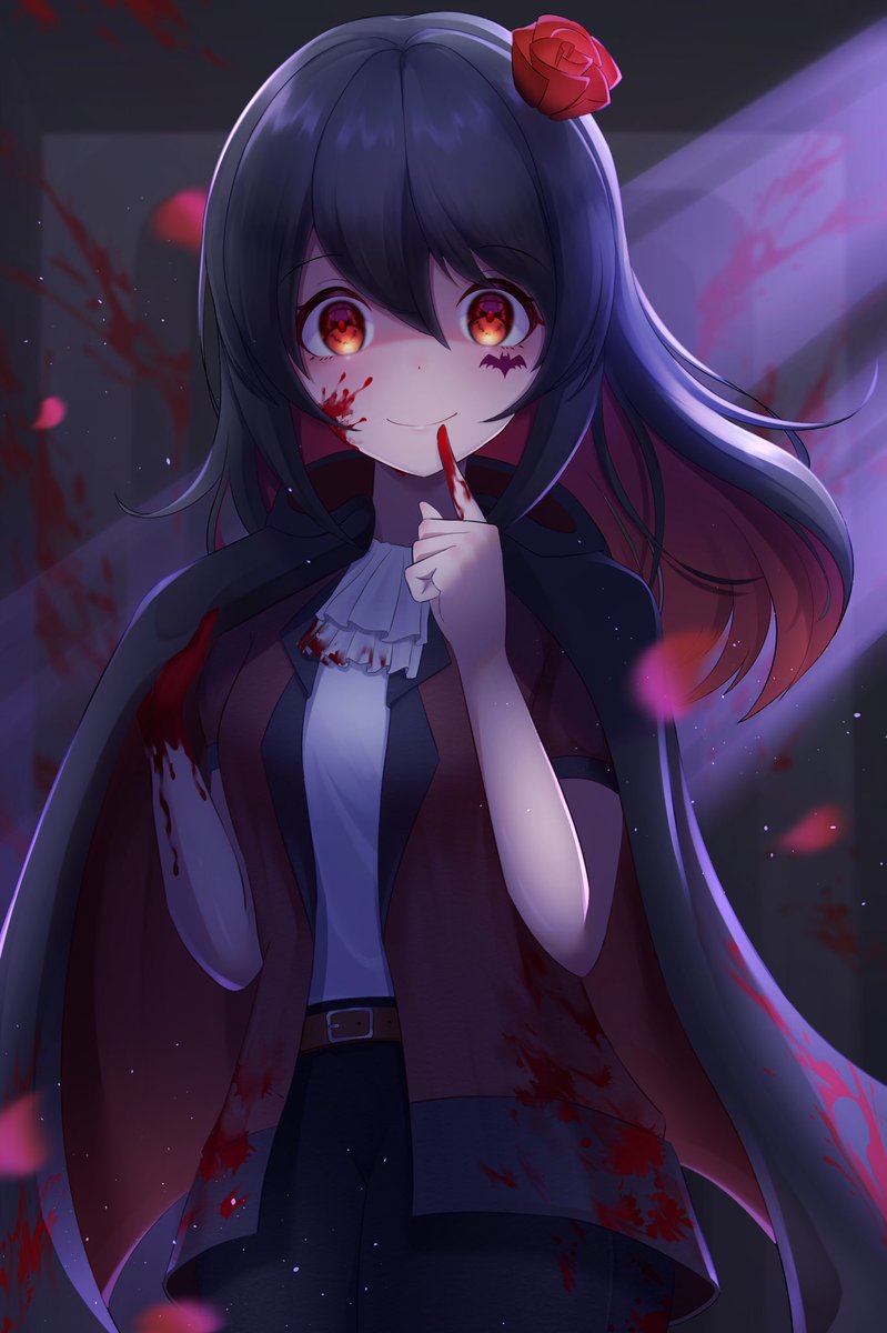 No: ハロウィン オリジナル 手描きイラスト ヴァンパイア 裸マント
