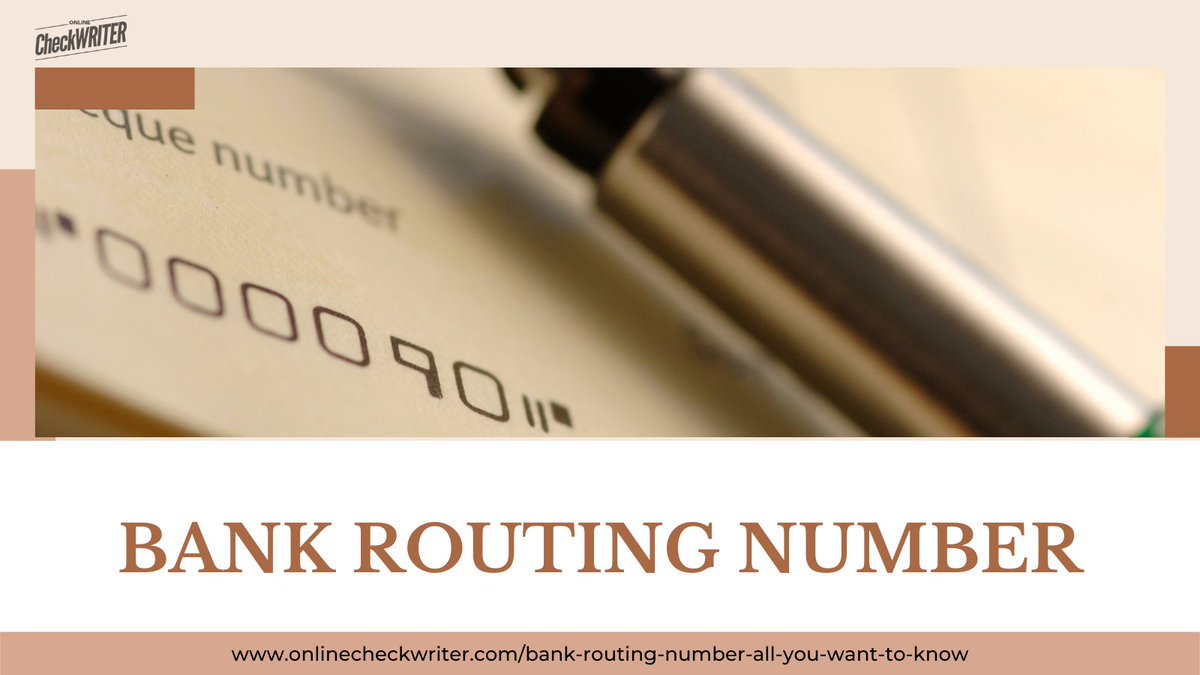 webcheckwriter's tweet photo. https://t.co/cClrWEwPqT
A routing number is a nine-digit code used to identify a financial institution in the United States. They have a vital role in check-based transactions.
#BankRoutingNumber #RoutingNumber #OnlineChecks https://t.co/ecYCebZTGh