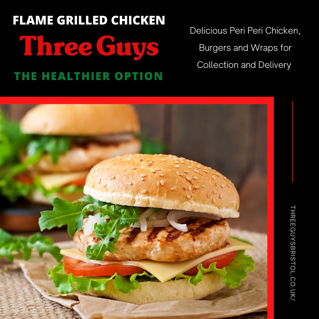 At Three Guys Peri Peri we cook and deliver delicious, spiced to perfection chicken, lamb chops, burgers and wraps to suit all tastes. Get ordering now: #Dine@Home #PeriPerichicken #Bristol #Takeaway ow.ly/lmGL30rVkmB
