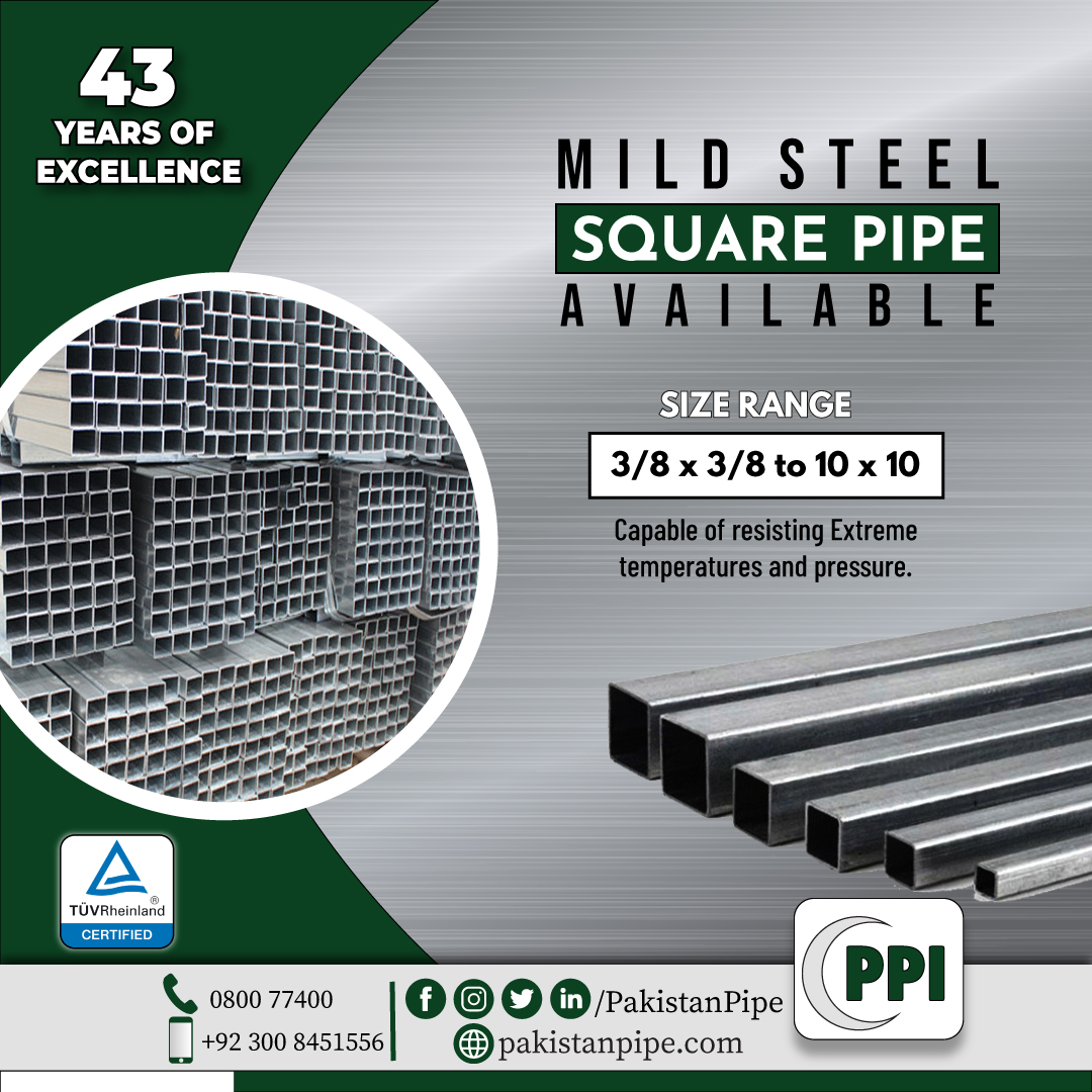PakistanPipe's tweet photo. PPI Mild Steel (M.S) pipes are known
for their capability of resisting
extreme temperatures and pressure.
Size range available: 3/8 x 3/8 to 10 x
10
☎️ 0800PPI00 (080077400)
WhatsApp: https://t.co/dtkXvNATvJ
.
.
#MildSteelPipe #MSPipe
#SteelPipesInPakistan
#SquareMSPipes #PPI https://t.co/sQhqyr2Vzw