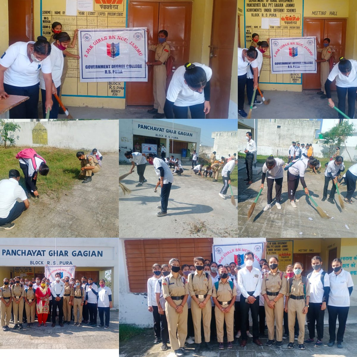 GDC_RS_Pura_NCC's tweet photo. 2J&amp;KGirlsBN,GDC RS Pura,Jammu organised a cleanliness drive. As a part of cleanliness drive,Panchayat ghar of village Gagian was cleaned and plastic waste was collected.Sarpanch of the village appreciated the efforts of cdts &amp; encouraged them.
@DteJKL
@adgpi https://t.co/qLaHqeX3TH