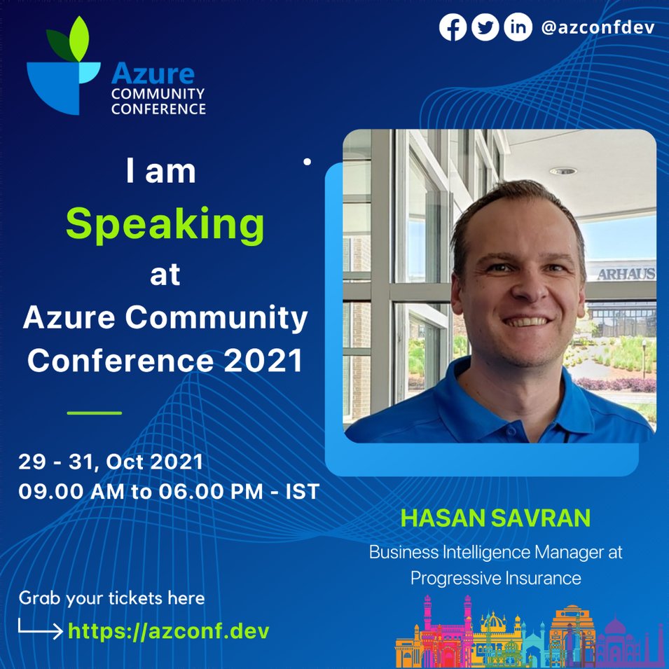 SavranWeb's tweet photo. Please join me in my @AzureCosmosDB lightning talk in @AzConfDev today (8AM EDT)
I hope to see you there!
#CosmosDB https://t.co/cQ5o963wBN