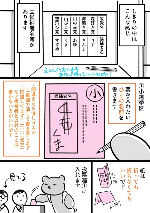 【はじめて投票する人向け】限界まで簡単にした投票のやり方漫画② #選挙に行こう #投票に行こう 