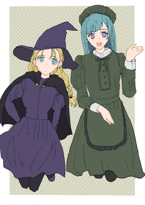 全身描いたけど隠れちゃったので供養🙏🏻 ナース硝子さんとポリス真希さんがお気に入り 