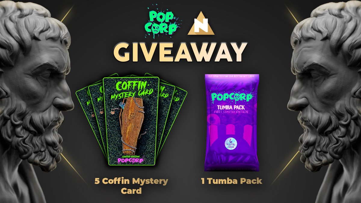 To support our community we are giving away 𝟱𝘅 𝗖𝗢𝗙𝗙𝗜𝗡 𝗠𝗬𝗦𝗧𝗘𝗥𝗬 𝗖𝗔𝗥𝗗 &amp; 𝗧𝗨𝗠𝗕𝗔 𝗣𝗔𝗖𝗞 from <a href="/POPCORP_ART/">𝐏𝐎𝐏𝐂𝐎𝐑𝐏🧟‍♂️</a>!
━
🎟️giv.gg/9gnEdH
━
#NFT #NFTdrop #NFTdrops #NFTCommunity #NFTartists #NFTs #NFTartist #NFTARTFinance #WAX  #NFTcollectibles #NFTGiveaways